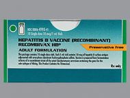 RECOMBIVAX PF 10 MCG/ML VL 1 ML (10/BX)