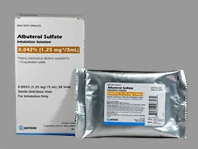 ALBUTEROL SULFATE 1.25MG INHALATION 3ML (25/BX)