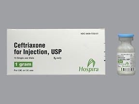 CEFTRIAXONE 1GM (10/BX)