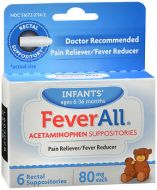 FEVERALL ACETAMINOPHEN 80MG SUP (6CT)
