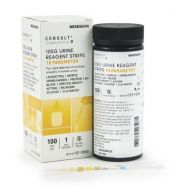 Urine Reagent Strip McKesson Consult™ Leukocytes, Nitrite, Urobilinogen, Protein, pH, Blood, Specific Gravity, Ketone (Acetoacetic Acid), Bilirubin, Glucose 100 Strips