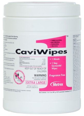 Surface Disinfectant CaviWipes1™ Premoistened Wipe 160 Count Canister Manual Pull Alcohol Scent