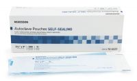 Sterilization Pouch McKesson EO Gas / Steam 3.5 X 9 Inch Transparent Blue / White Self Seal Paper / Film