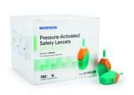 Safety Lancet McKesson Fixed Depth Lancet Needle 2.0 mm Depth 21 Gauge Pressure Activated