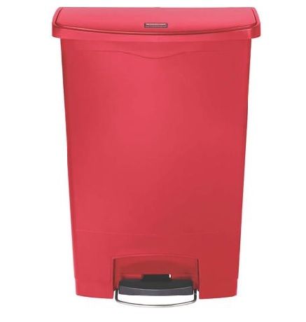 Trash Can Rubbermaid® Slim Jim® 24 gal. Red Plastic Step On Rectangular