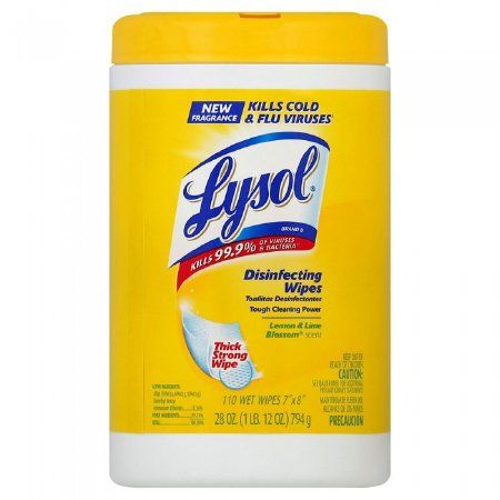 Surface Disinfectant Cleaner Lysol® Premoistened Wipe 110 Count Canister Manual Pull Citrus Scent