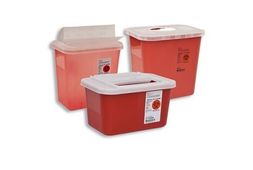 Multi-purpose Sharps Container Sharps-A-Gator™ 10.25H X 7D X 10.5W Inch 2 Gallon Red Base Sliding Lid