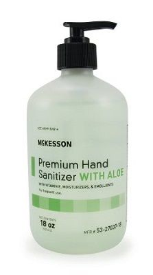 Hand Sanitizer with Aloe McKesson Premium 18 oz. Ethanol Gel Pump Bottle