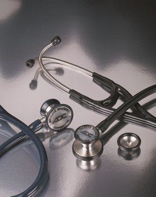 Cardiology Stethoscope Adscope™ 601 Black 1-Tube 19 Inch Tube Double Sided Chestpiece