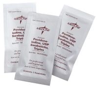 Impregnated Swabstick 3 Pack Individual Packet 10% Povidone-Iodine